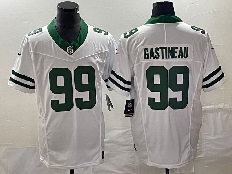 Men New York Jets #99 Gastineau White Nike Throwback Vapor Limited NFL Jersey->new york jets->NFL Jersey